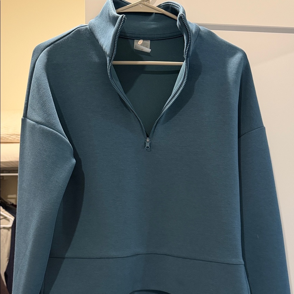 CALIA by Carrie Underwood Women's Blue Zip-Up Sweater